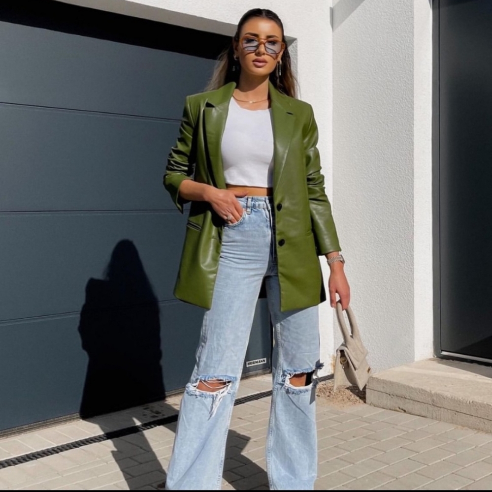 Zara Faux leather blazer